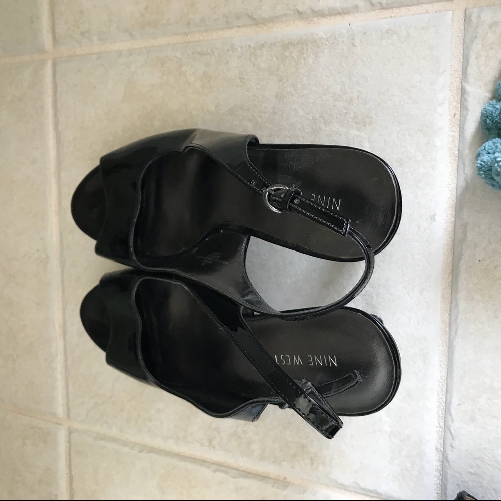 Nine West black patent heels 3 inch